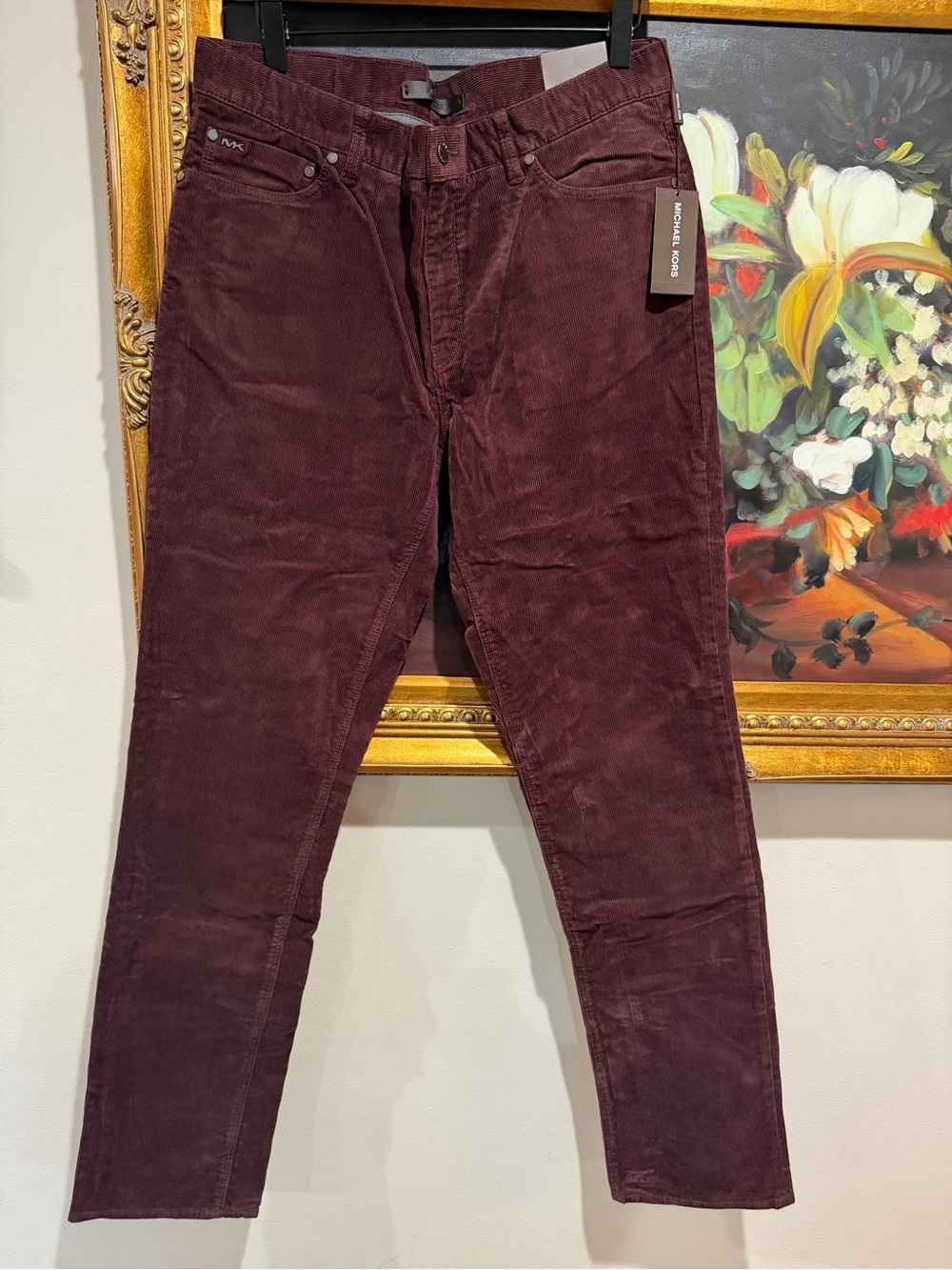 Michael Kors Men's Corduroy Pants in Deep Burgundy